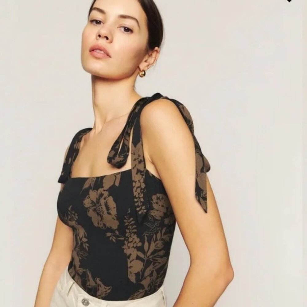 Reformation Ellora Top in Night Garden